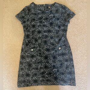 Tommy Hilfiger Black White Floral Sheath Dress, 14
